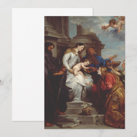 Kroning van Sint Rosalia door Anthony van Dyck Bedankkaart (Voorkant / Achterkant)