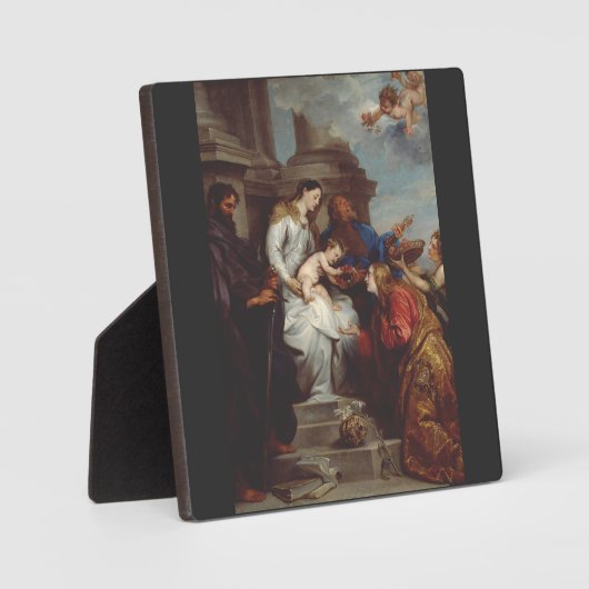 Kroning van Sint Rosalia door Anthony van Dyck Fotoplaat (Voorkant)