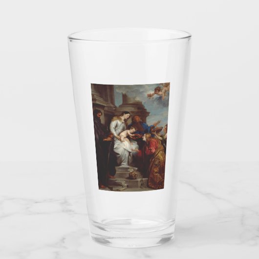 Kroning van Sint Rosalia door Anthony van Dyck Glas (Voorkant)
