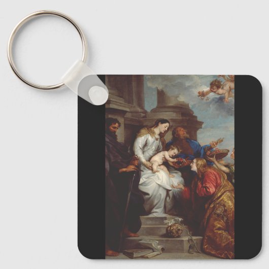 Kroning van Sint Rosalia door Anthony van Dyck Sleutelhanger (Voorkant)