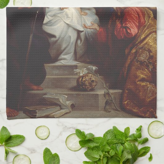 Kroning van Sint Rosalia door Anthony van Dyck Theedoek (Gevouwen)