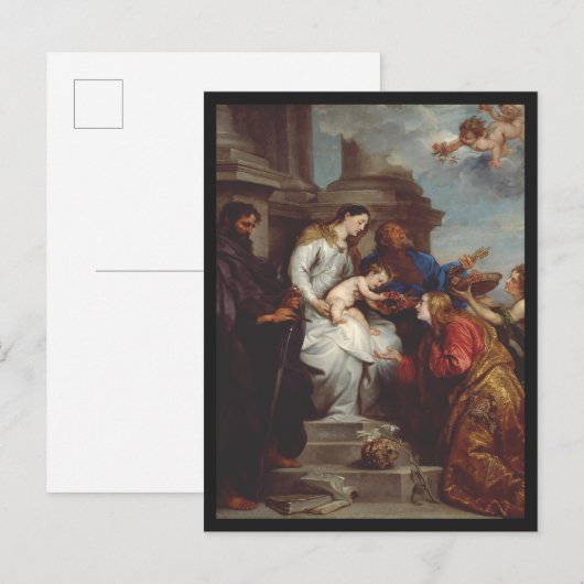 Kroning van Sint Rosalia door Anthony van Dyck Uitnodiging Briefkaart (Voorkant / Achterkant)