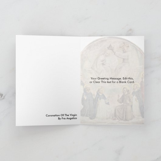 Kroning van Virgin door Fra Angelico Kaart (Binnen)