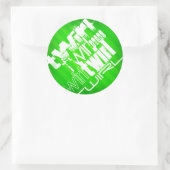 Kronkel; Neon groene strepen Ronde Sticker (Tas)