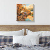 Kronkelend door de Herfst gebladerte Canvas Afdruk (Insitu (Slaapkamer))