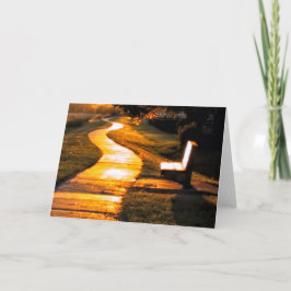 kronkelend pad naar de zonsondergang kaart