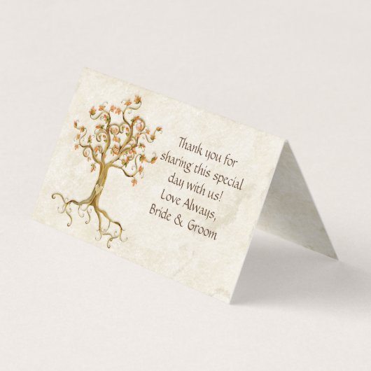 Kronkelende Boomwortels Vergrijsd Perkament Tafeln Visitekaartje (Achterkant)