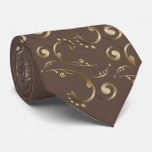 Kronkelende en zwierende cacaobackground stropdas (Opgerold)
