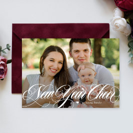 Kronkelende Kerst Gelukkig Nieuwjaar Fotokaart Feestdagenkaart