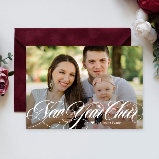 Kronkelende Kerst Gelukkig Nieuwjaar Fotokaart Feestdagenkaart