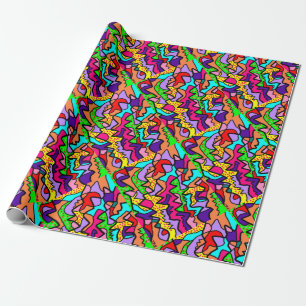 Kronkelende kleuren van de regenboog en kleine sti cadeaupapier