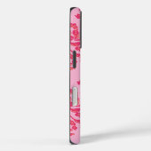 Kronkelende Pioen Houtsnede in Roze en Oranje Case-Mate iPhone Case (Achterkant / Rechts)
