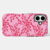Kronkelende Pioen Houtsnede in Roze en Oranje Case-Mate iPhone Case (Achterkant (horizontaal))