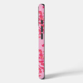 Kronkelende Pioen Houtsnede in Roze en Oranje Case-Mate iPhone Case (Achterkant / Links)