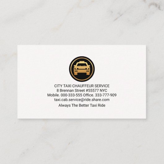 Kronkelende route taxi bestemmingen visitekaartje (Achterkant)