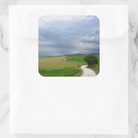 Kronkelende weg in Toscane sticker (Tas)