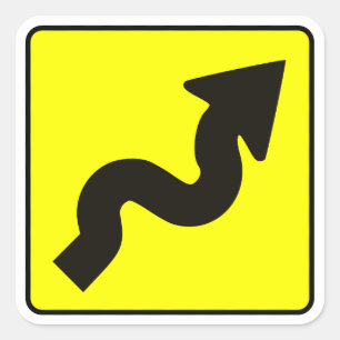 kronkelende wegsticker vierkante sticker