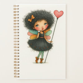 Kronkelhaar Fee Meisje Watercolor Planner
