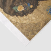 Kronkelhaar roodharige elegante vrouw in stijl van tissuepapier (Detail)