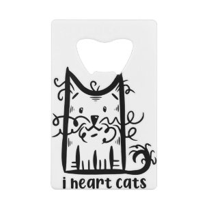 Kronkelharige rommelige kat ik hart katten creditkaart flessenopener