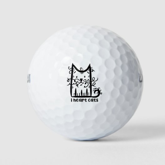 Kronkelharige rommelige kat ik hart katten golfballen (Voorkant)