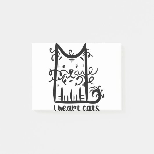 Kronkelharige rommelige kat Ik hou van katten Post-it® Notes (Voorkant)