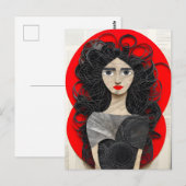 Kronkelharige Vrouw Collage Briefkaart (Voorkant / Achterkant)