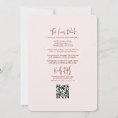 Kronkelig golvend blush roest RSVP QR Code bruilof Kaart (Achterkant)