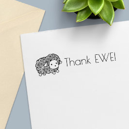 Kronkelig Klein Schaap Dank U (Jou) Zelfinktende Stempel