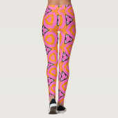 Kronkelig patroon met roze en gele broek leggings (Achterkant)