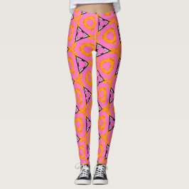 Kronkelig patroon met roze en gele broek leggings