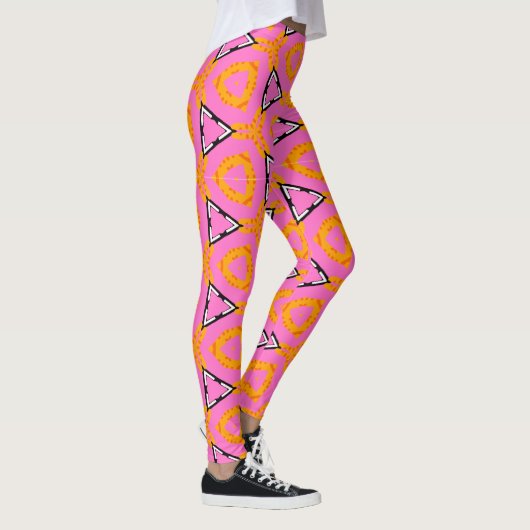 Kronkelig patroon met roze en gele broek leggings (Rechts)