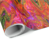 Kronkelig psychedelisch zwart licht leuk....... cadeaupapier (Rol Hoek)