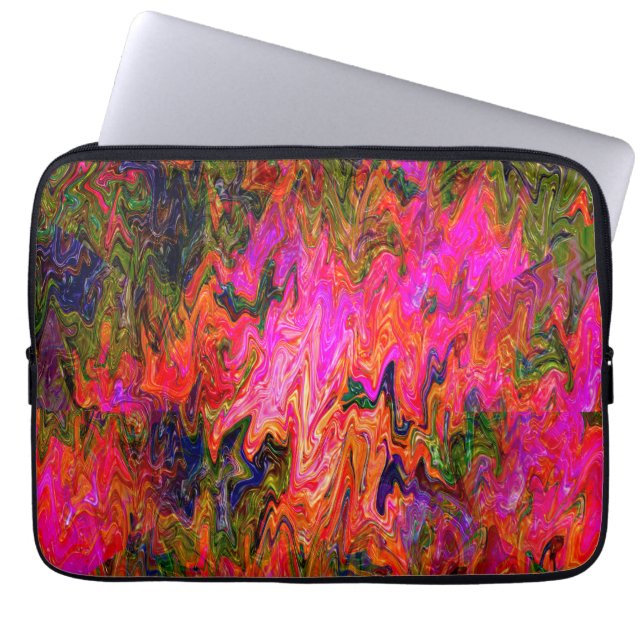 Kronkelig psychedelisch zwart licht leuk....... laptop sleeve (Voorkant)
