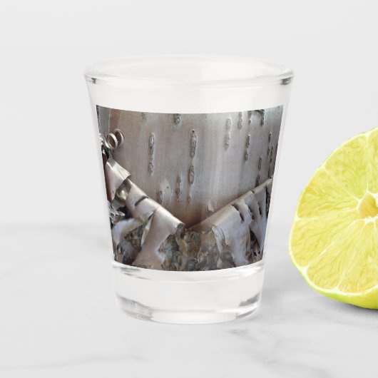 Kronkelige berkenbast boom rustic shotglas shot glas (Voorkant)