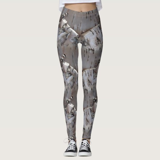 Kronkelige berkenbast boom rustiek leggings (Voorkant)