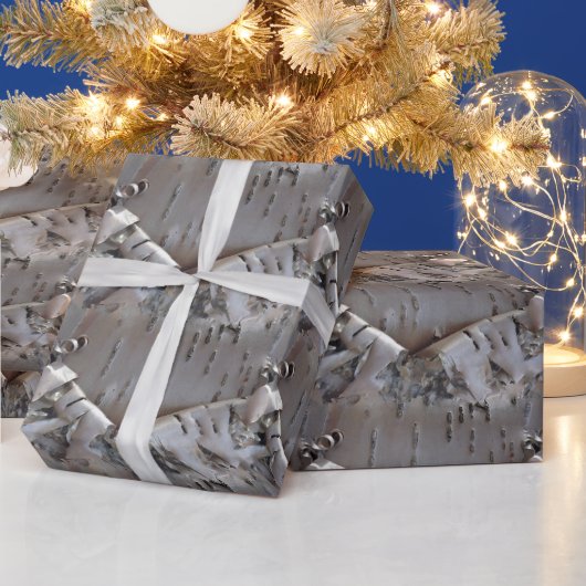 Kronkelige Berkenschors Boom Rustiek Cadeaupapier (Feestdagen)