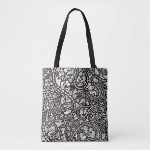 Kronkelige Cartoon Grappige Gezichten Ontwerp Tote Bag