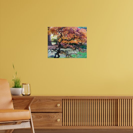 Kronkelige Japanse Esdoorn in de herfst Poster (Woonkamer 2)