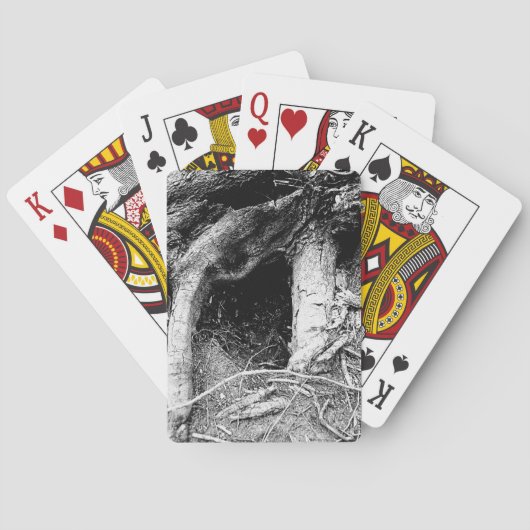 Kronkelige oude boom pokerkaarten (Achterkant)
