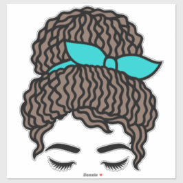 Kronkelige Rommelige Knot Sticker | Meisje Met Kro