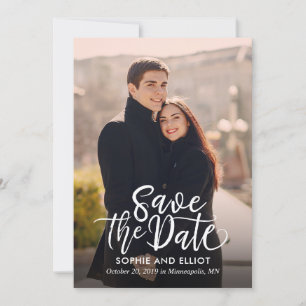 Kronkelige Script Weddenschap Save the Date Card