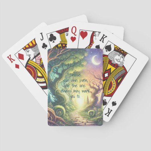 Kronkelpad & citaat pokerkaarten (Achterkant)