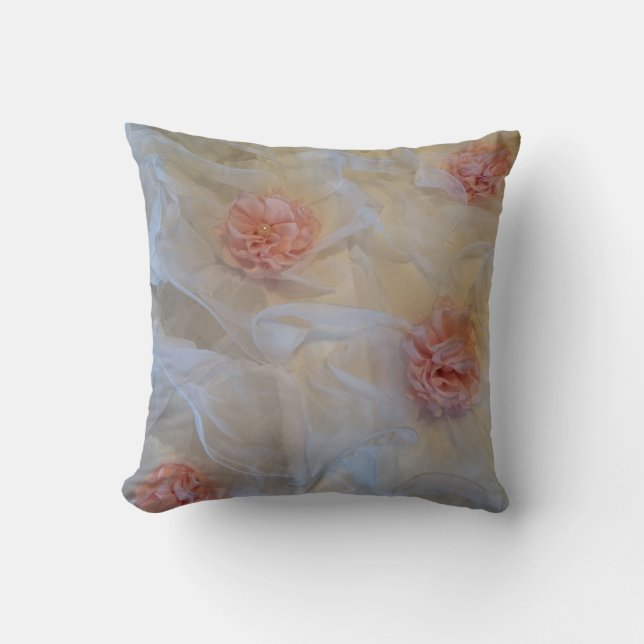 Kronkels en Roze Rozen Kussen (Voorkant)