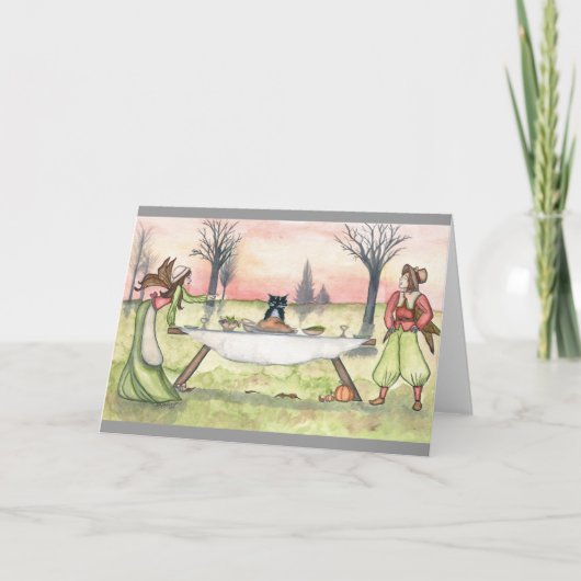 Kronkelt zich en het Wenskaart van de Thanksgiving Feestdagen Kaart (Voorkant)