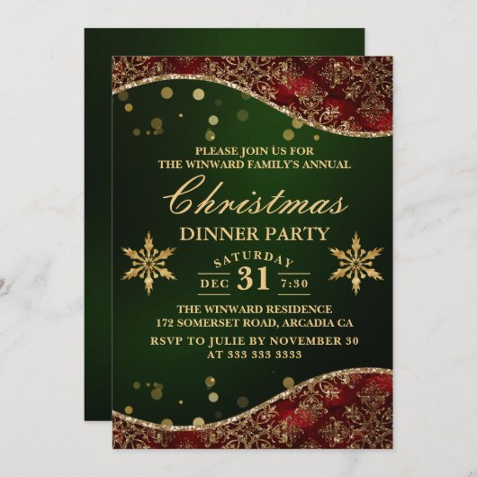 kronkelwieken met rood en gouden vetgolven kaart (Voorkant / Achterkant)