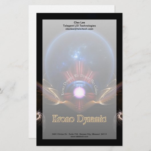Krono Dynamic Fractal Art Stationery Briefpapier (Voorkant / Achterkant)