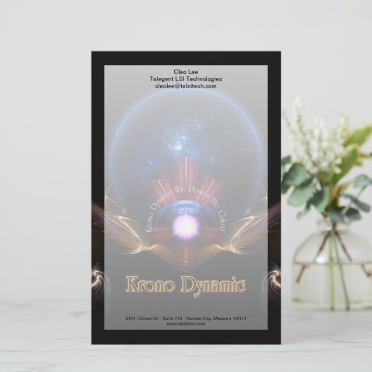 Krono Dynamic Fractal Art Stationery Briefpapier (Staand voorkant)