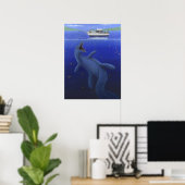 Kronosaurus onderbreekt een Geviste reis Poster (Thuiskantoor)