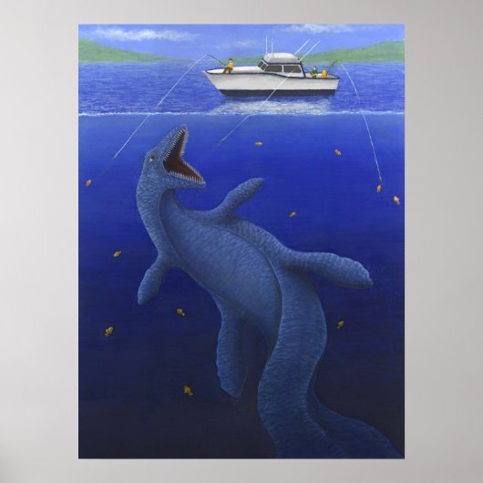 Kronosaurus onderbreekt een Geviste reis Poster (Voorkant)